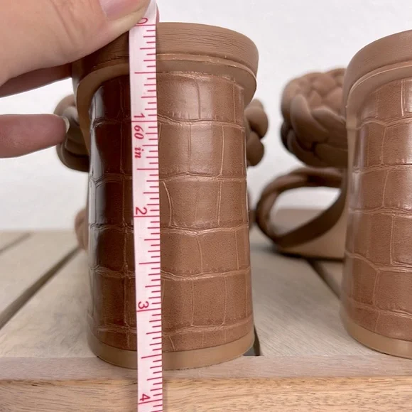 Vintage Syktkm Sandal Womens Shoes 8 Braided Strappy Slip On Brown Preowned - Picture 5 of 10